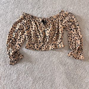 Patterned off the shoulder blouse